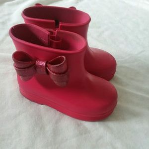 Mini Melissa 7/8 Pink boots with bow toddler girl